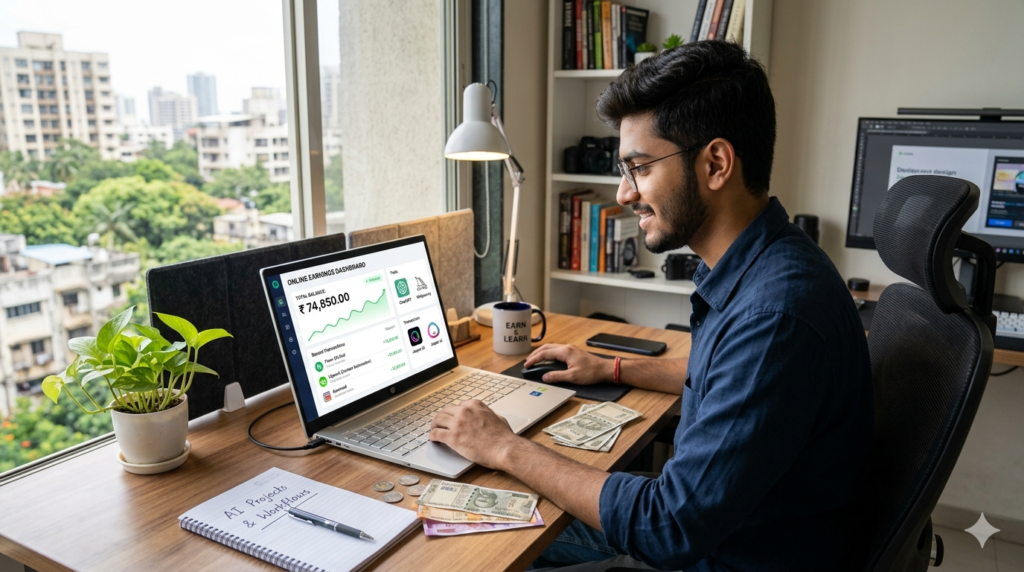 earn money using AI tools step by step for students