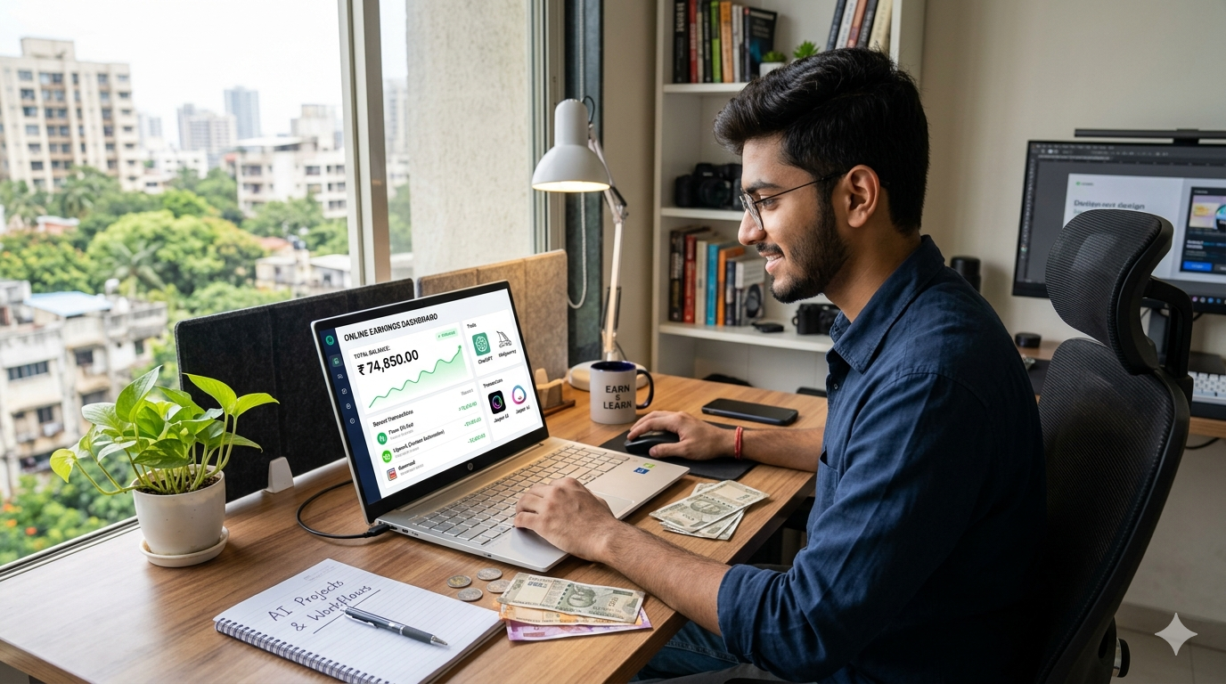 earn money using AI tools step by step for students