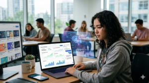 AI tools to make money online for students using laptop