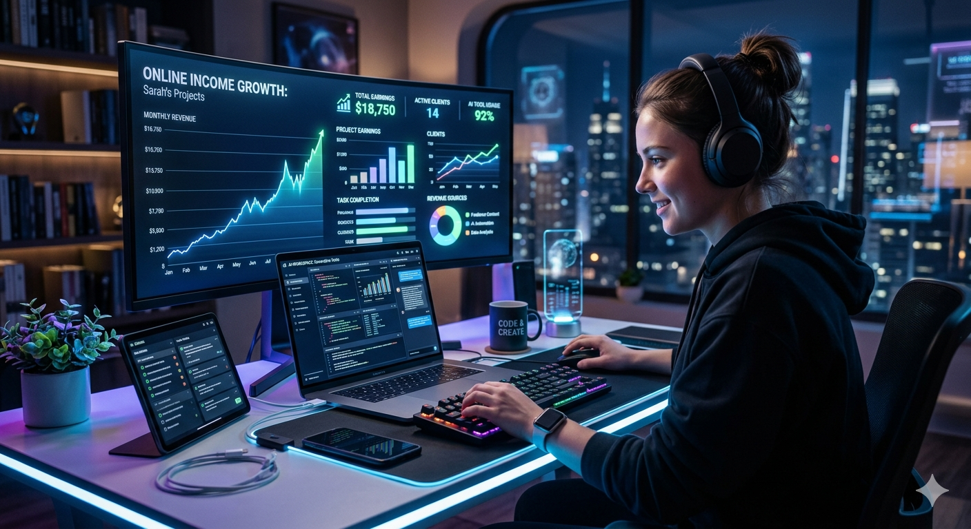 AI side hustles for students to earn money online